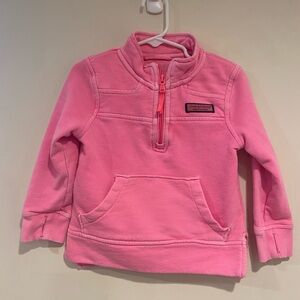 Vineyard Vines Kids Bright Pink Quarter-Zip Hoodie